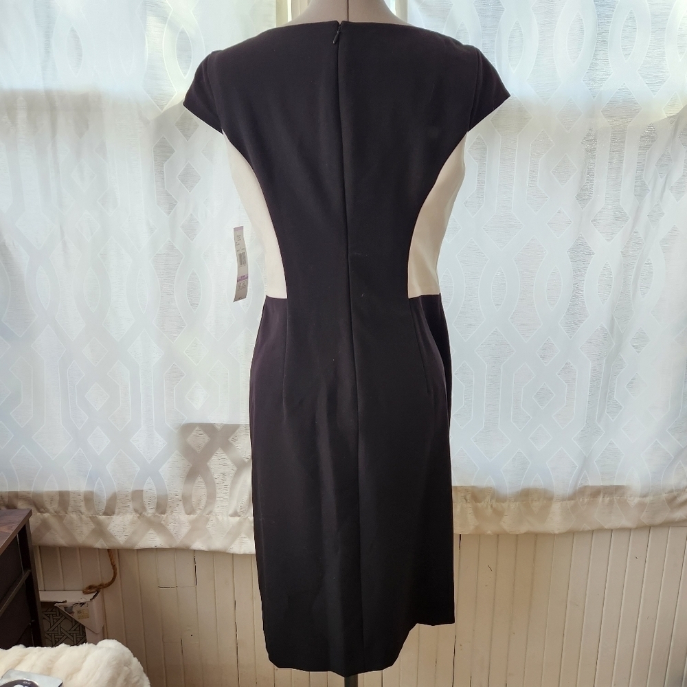 New NWT Evan Picone Black Label Black White Short Sleeve Dress size 6 - Picture 2 of 4